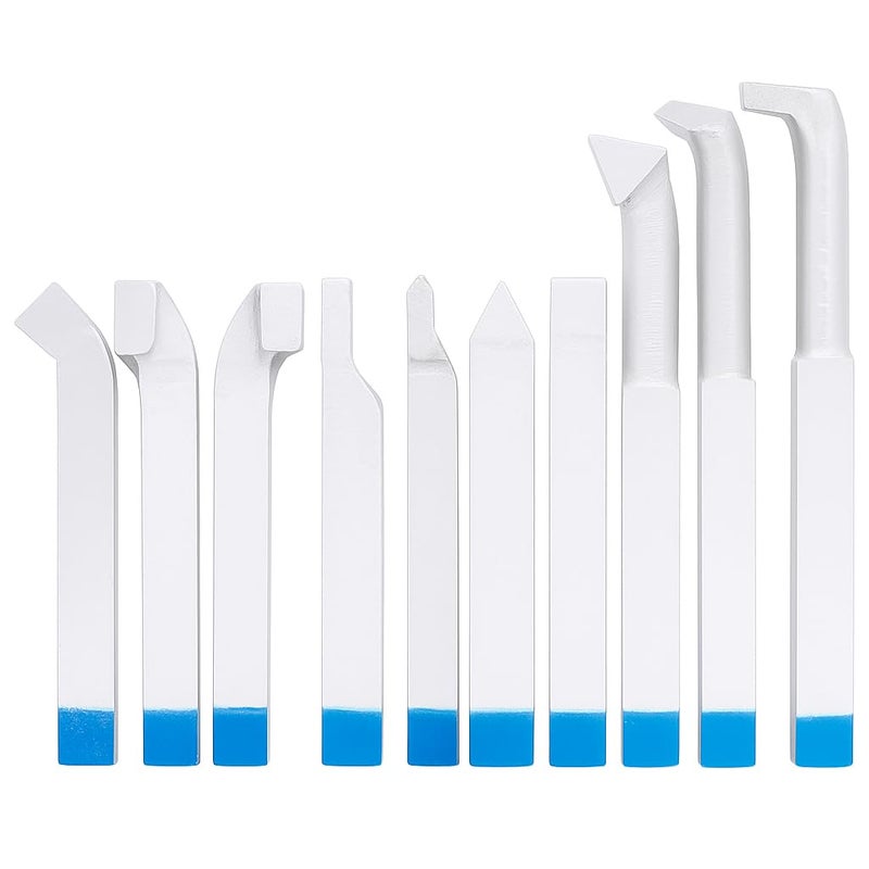 ANKEBO 10PCS 1/2" Welding Carbide Lathe Tool Set, YT15 Brazed Carbide Tip Turning Tools for Metal, Steel and Cast Steel, 12mm Lathe Cutter Set for Metalworking, External & Internal Turning, Threading,Parting - Image 1